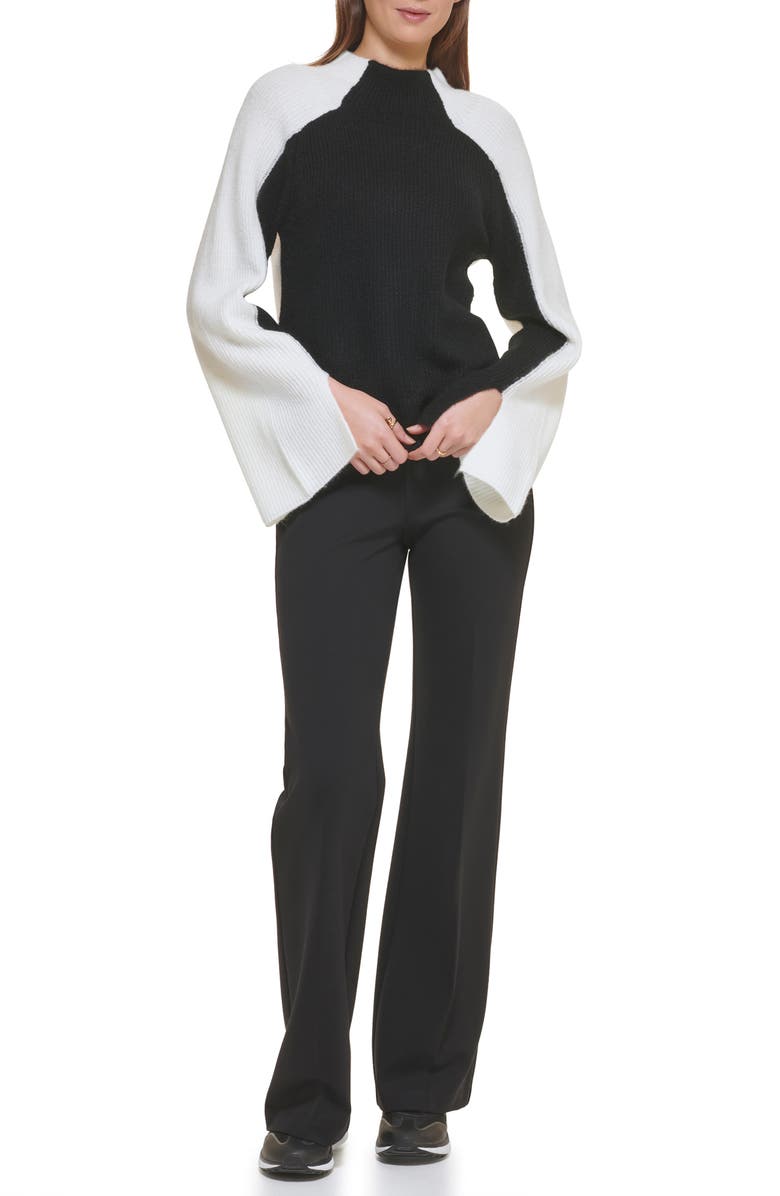 DKNY Colorblock Funnel Neck Sweater, Alternate, color, 