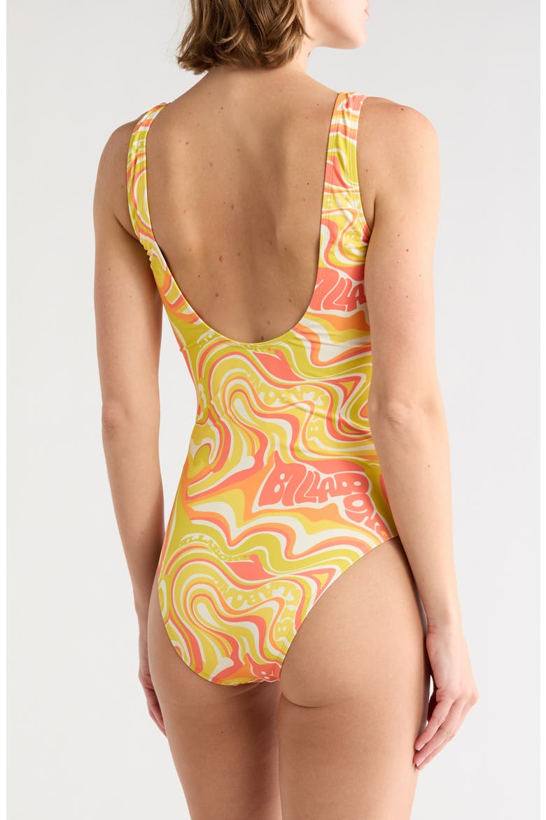 Tropic Vibes One-Piece Swimsuit, Alternate, color, CORAL CRUSH