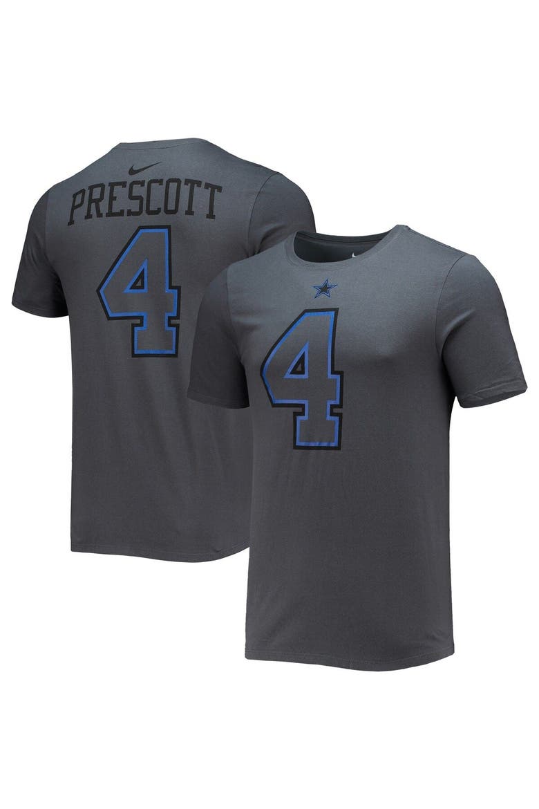 Men's Nike Dak Prescott Charcoal Dallas Cowboys Player Name & Number T-Shirt, Main, color, Charcoal