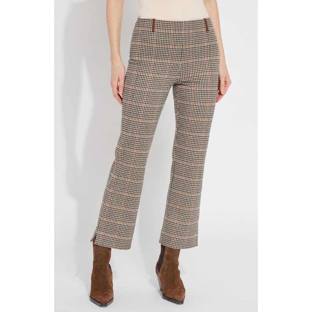 Lyssé Brushed Jacquard Baby Boot Ankle Pant In Austin Plaid