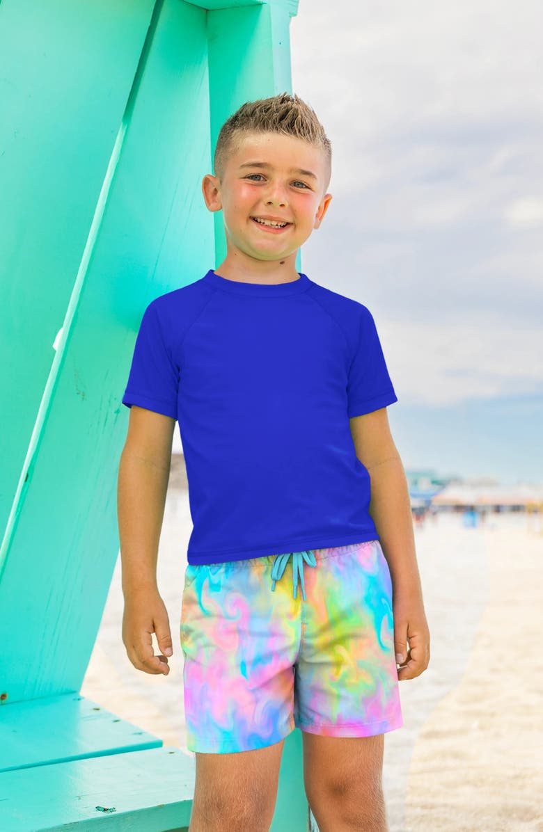 Limeapple Boys Marble Print Board Shorts, Alternate, color, Multicolor