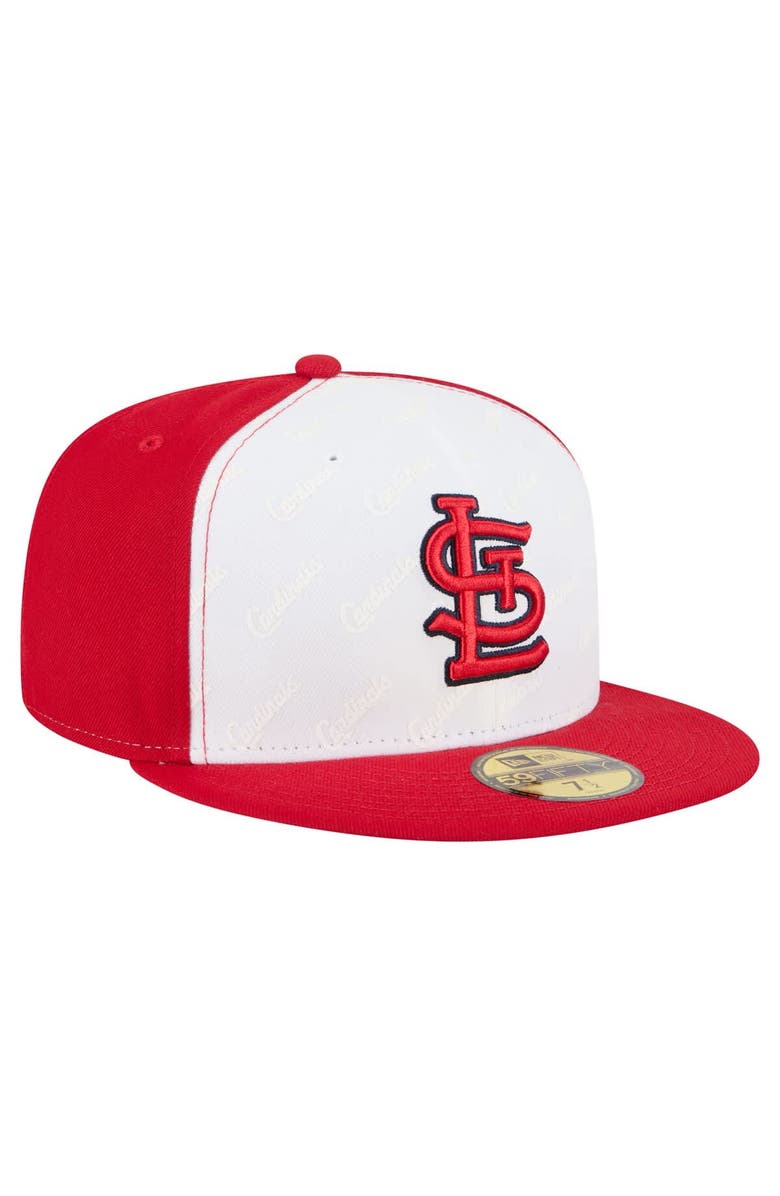 New Era Men's New Era White/Red St. Louis Cardinals Repeat 59FIFTY Fitted Hat, Alternate, color, White