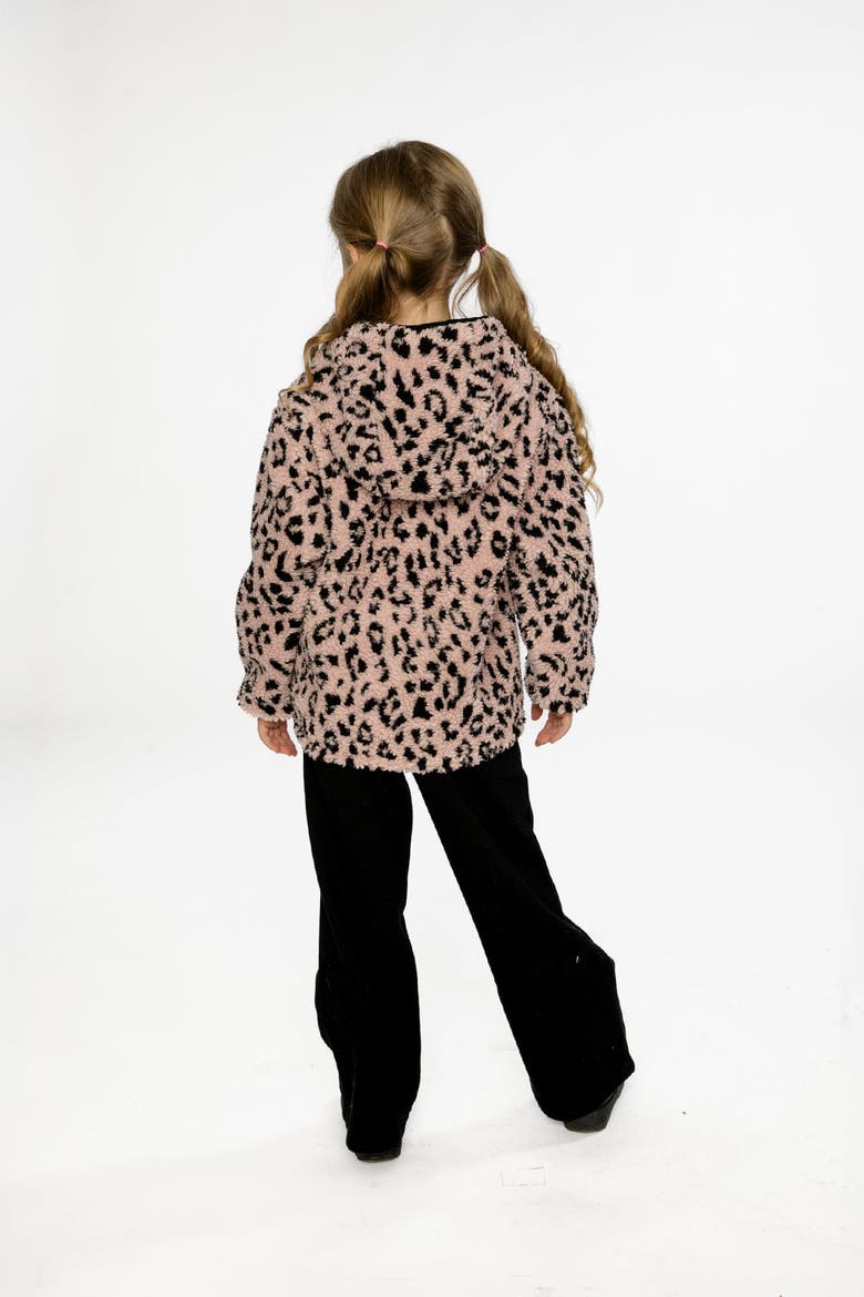 Reversible Mid-Season Hooded Fleece Jacket, Alternate, color, Black and Pink
