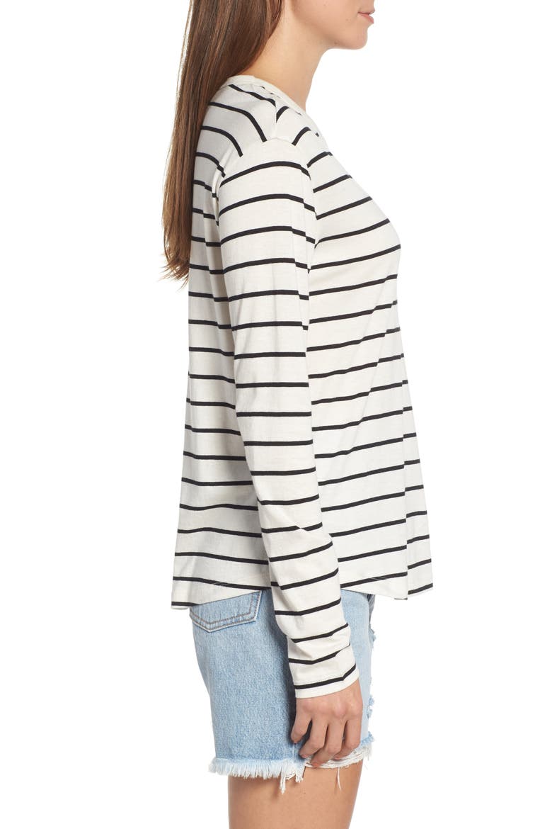 Slouch Pocket Tee, Alternate, color, IVORY SANDY STRIPE