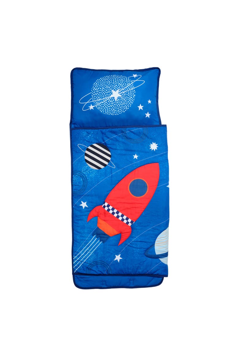 Space Galaxy Soft Toddler Nap Mat with Pillow & Blanket, Alternate, color, Blue