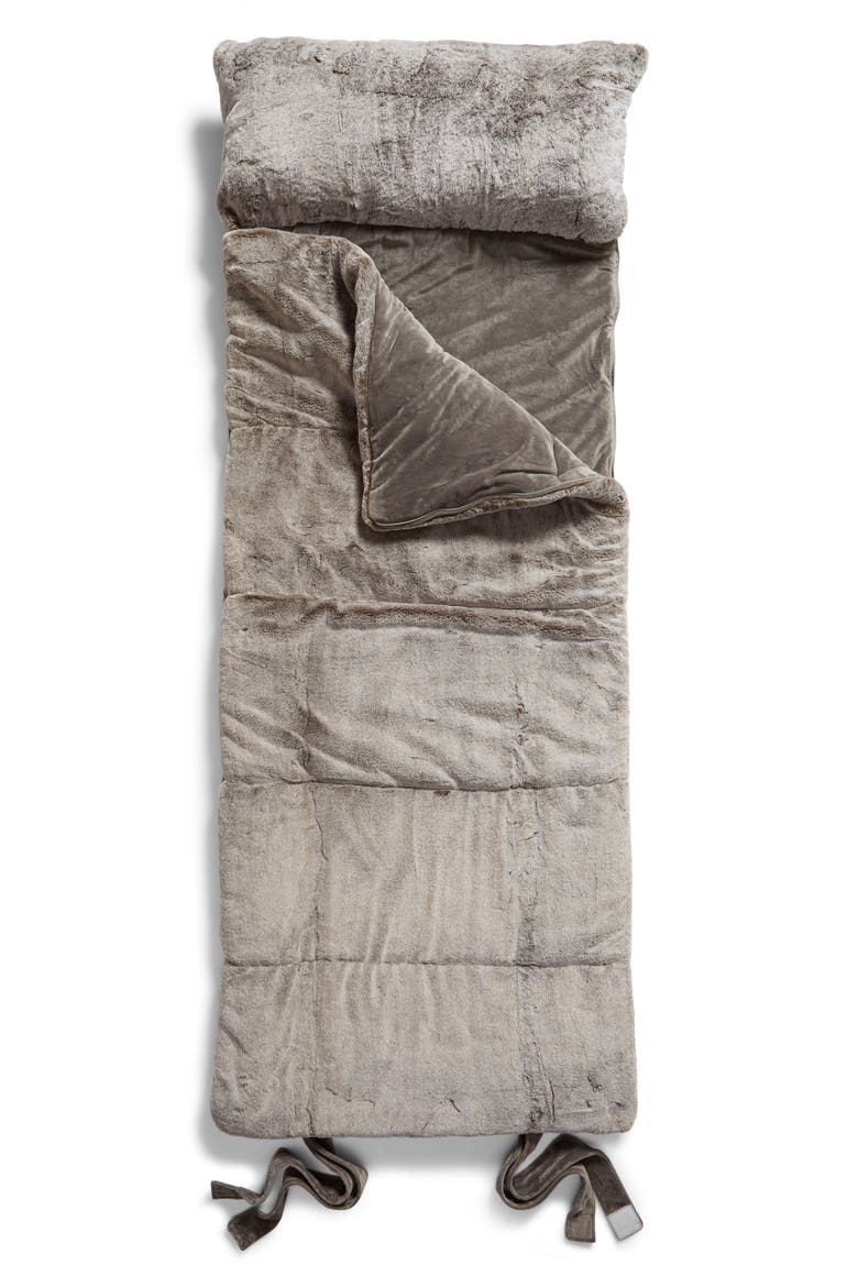Faux Mink Fur Slumber Bag, Main, color, GREY PAVEMENT MULTI AS SAMPLED