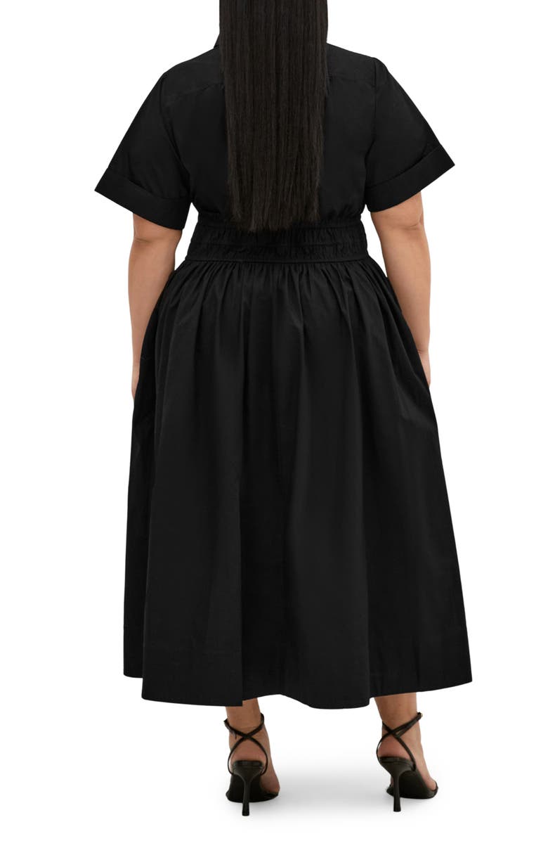 City Chic Lana Shirtdress, Alternate, color, Black