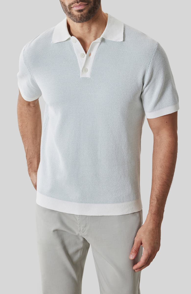 Robert Barakett Ronric Polo Sweater, Main, color, Dusty Teal