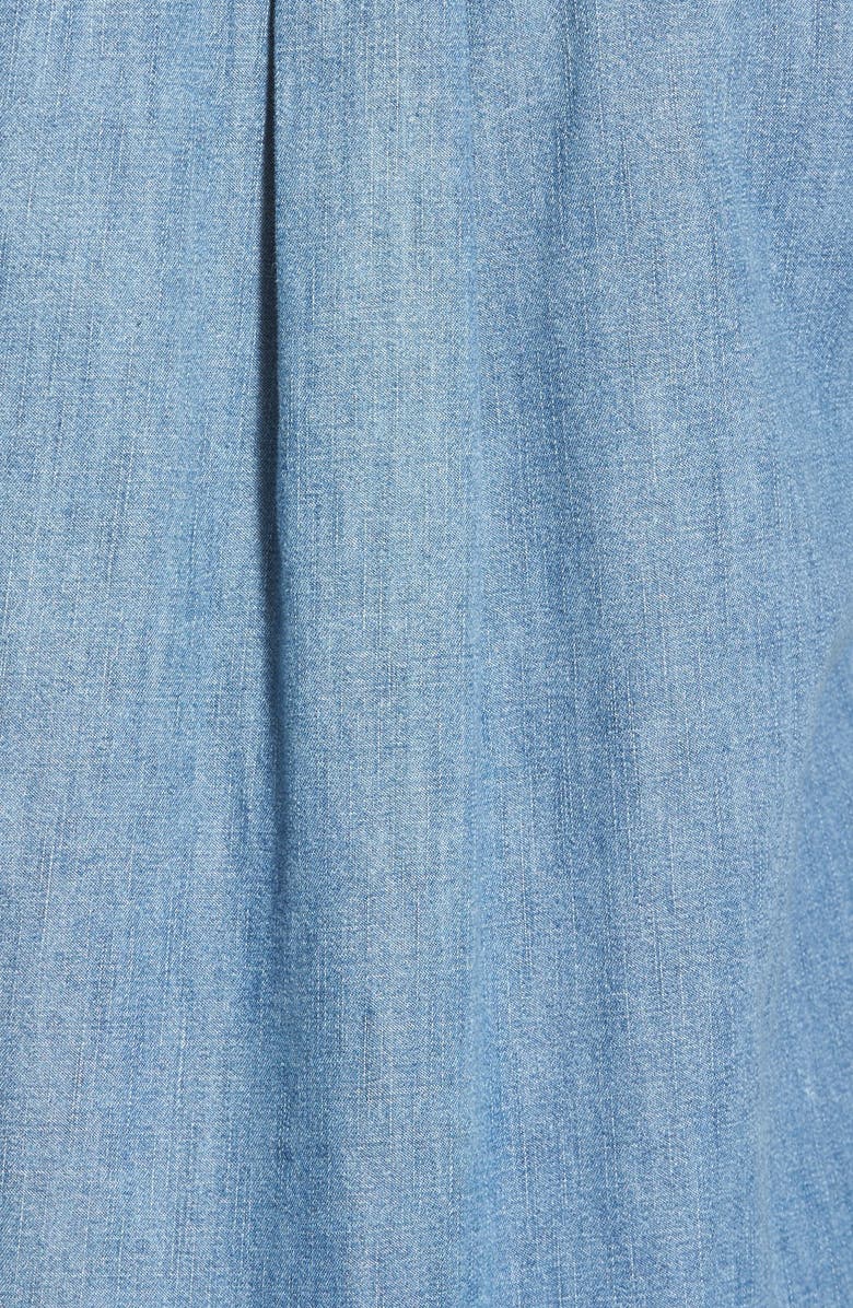 Madewell Frayed Hem Denim Shirtdress, Alternate, color, 