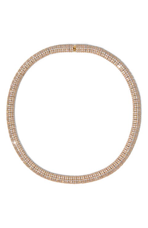 Crushed Pavé Dome Collar Necklace