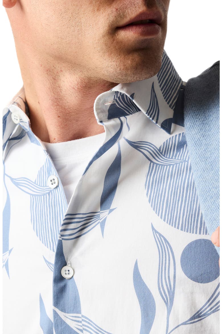 Carrington Floral Short Sleeve Button-Up Shirt, Alternate, color, STONEWASH
