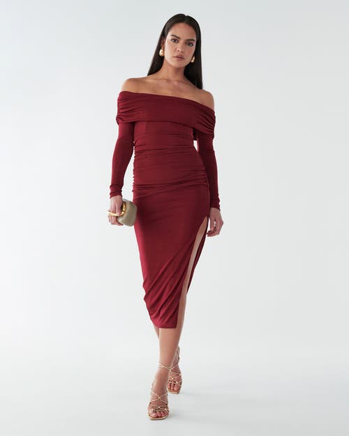 Bwldr Piedra Midi Dress In Burgundy