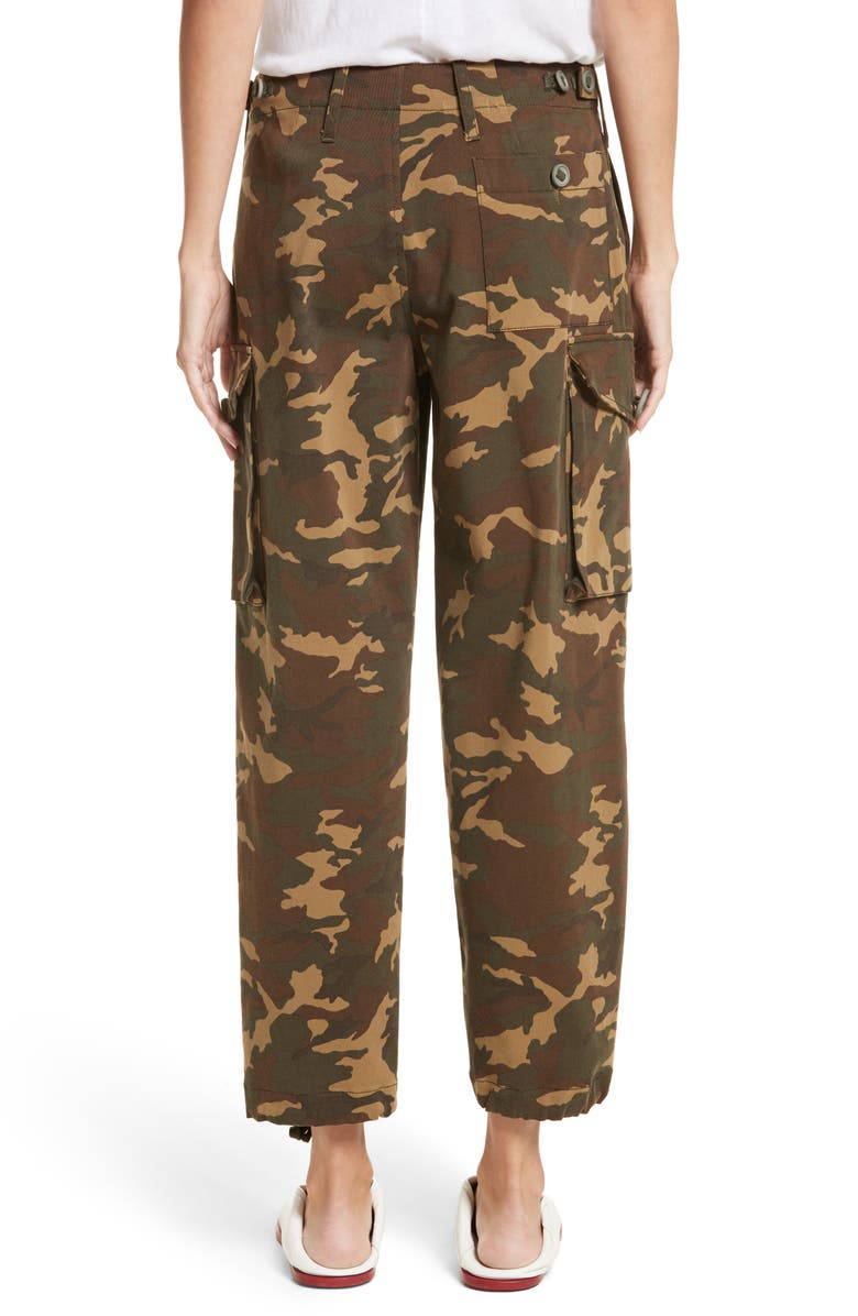 Proenza Schouler PSWL Camouflage Stretch Cotton Pants, Alternate, color, 