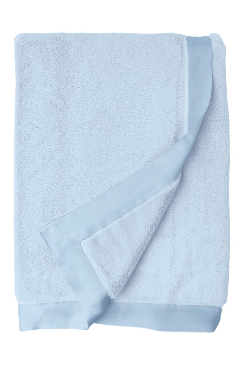 Giraffe At Home Luxe™ Faux Fur Solid Throw, Main, color, BLUE