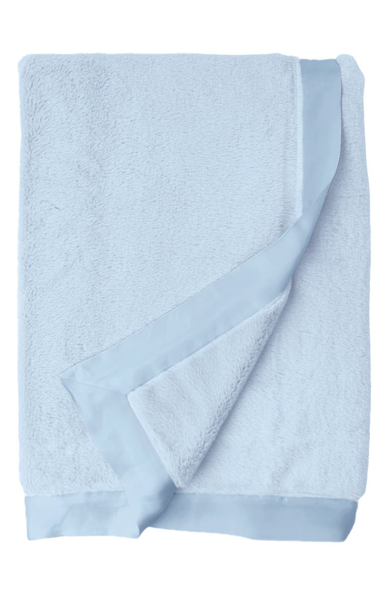 Little Giraffe Giraffe At Home Luxe<sup>™</sup> Faux Fur Solid Throw, Main, color, Blue