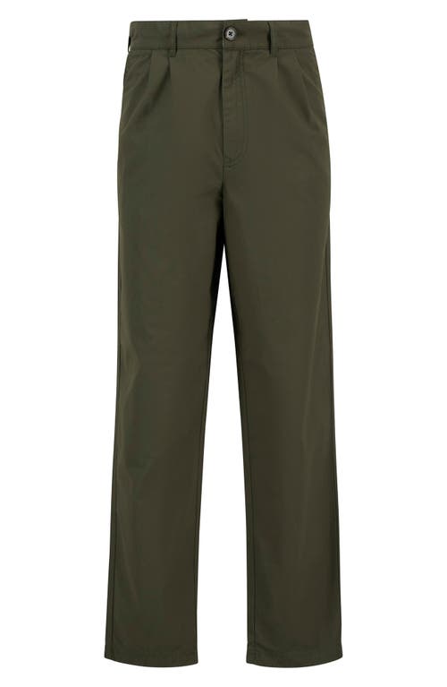 Barbour Cole Relaxed Fit Pleated Cotton Poplin Chinos In Green