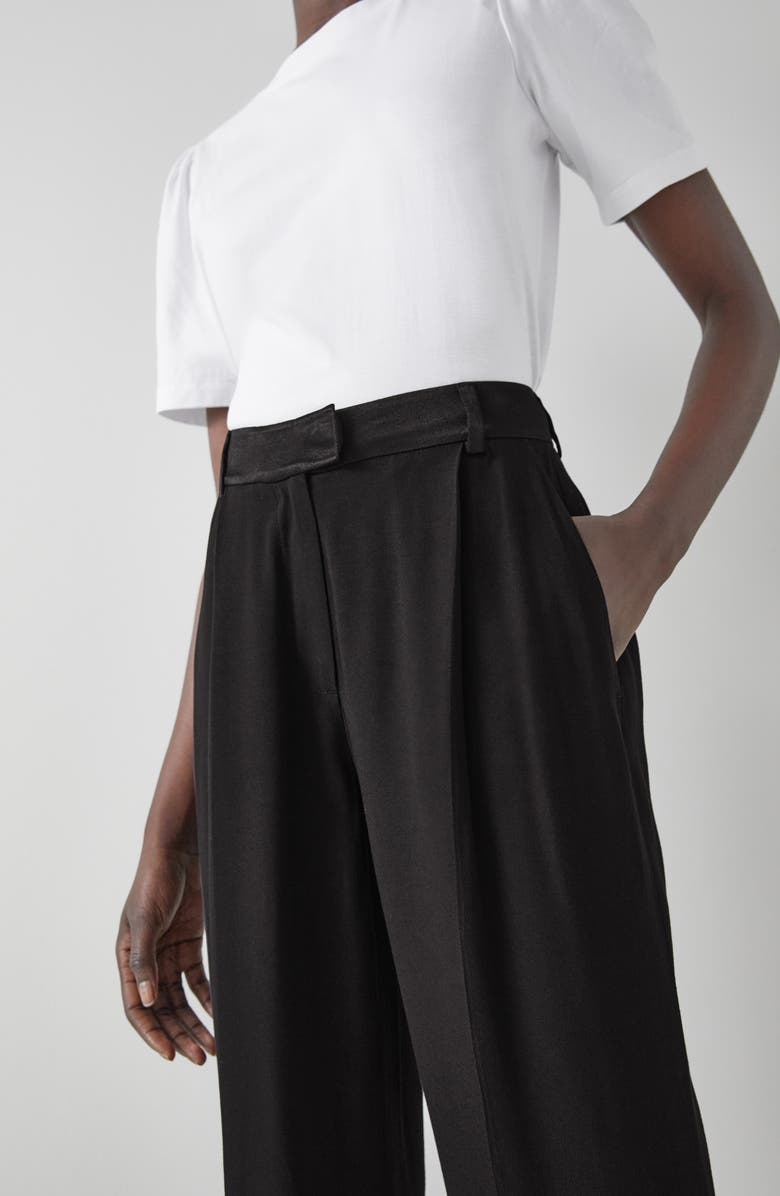 LK Bennett Kelsey Pleat Front Crepe Pants, Alternate, color, Black