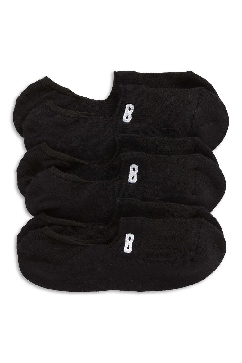 3-Pack No-Show Socks, Main, color, BLACK/WHITE