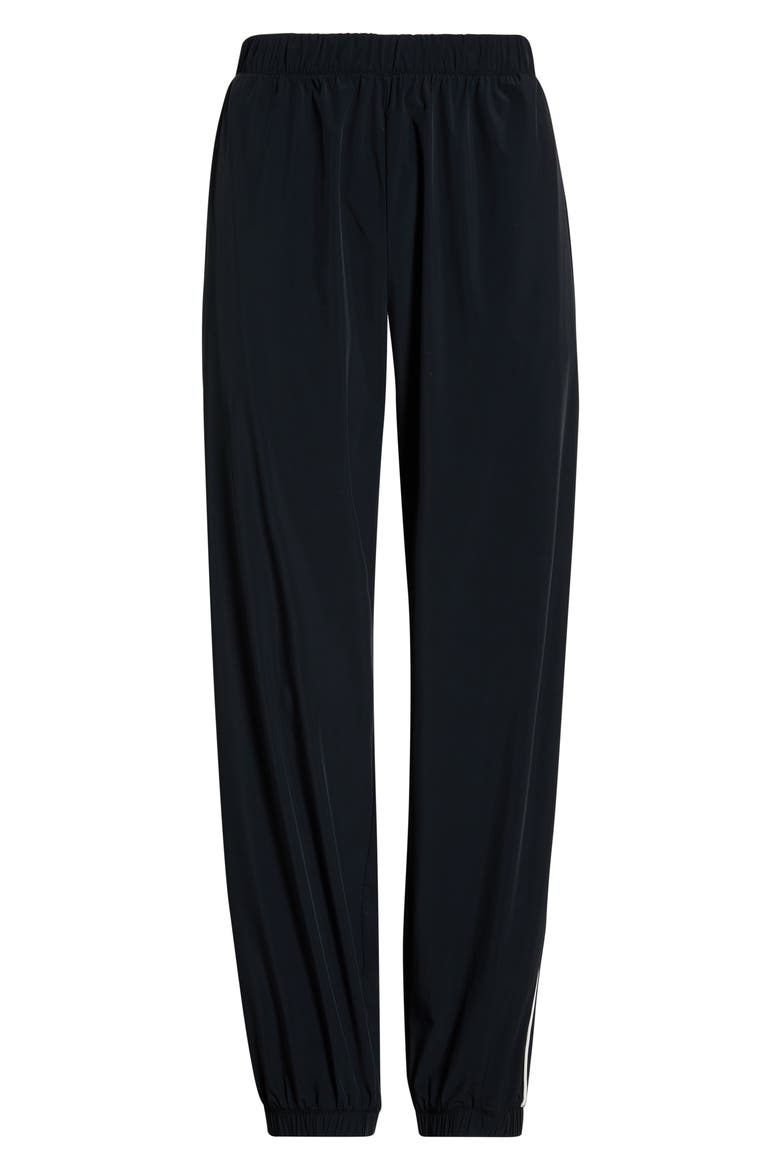 Megan Stretch Nylon Joggers, Alternate, color, BLACK/ CREME