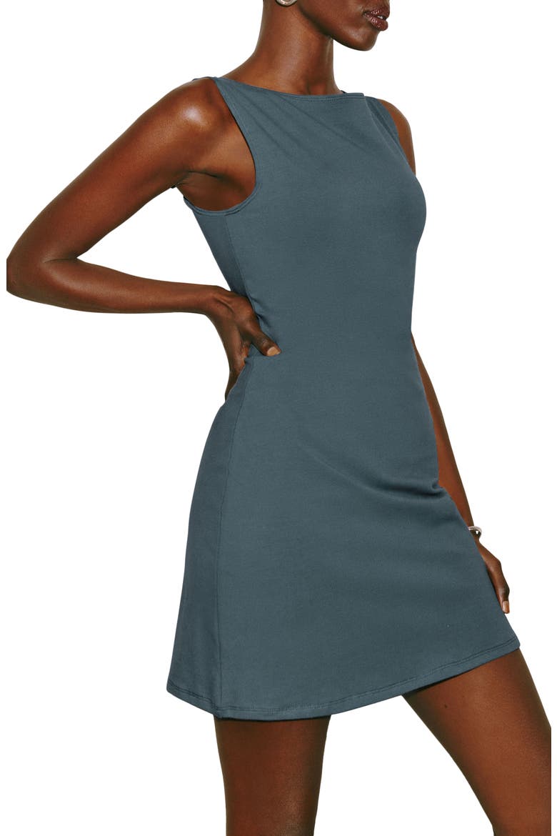 Nataly Sleeveless Organic Cotton Knit Minidress, Alternate, color, SLATE