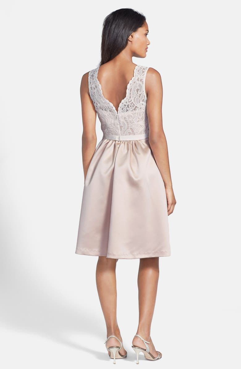 After Six Embellished Lace with Satin Fit & Flare Dress, Alternate, color,