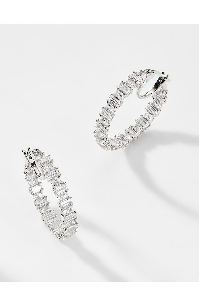 Nadri Chateau Cubic Zirconia Hoop Earrings, Alternate, color, 