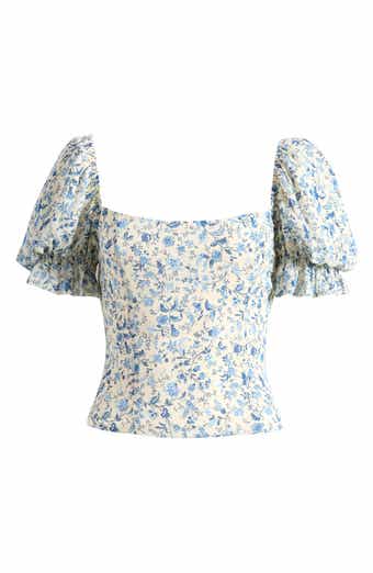 Reformation Marin Puff Sleeve Top