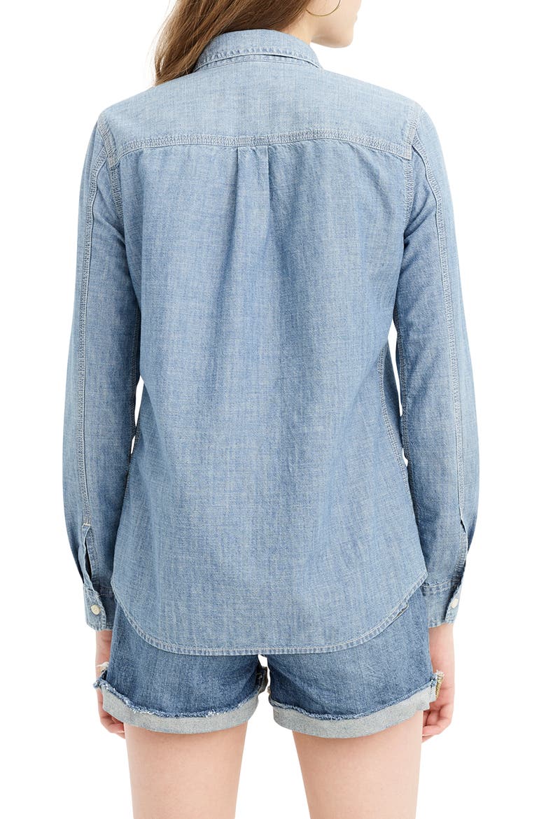 Button-Up Japanese Denim Shirt, Alternate, color, SERENE BLUE