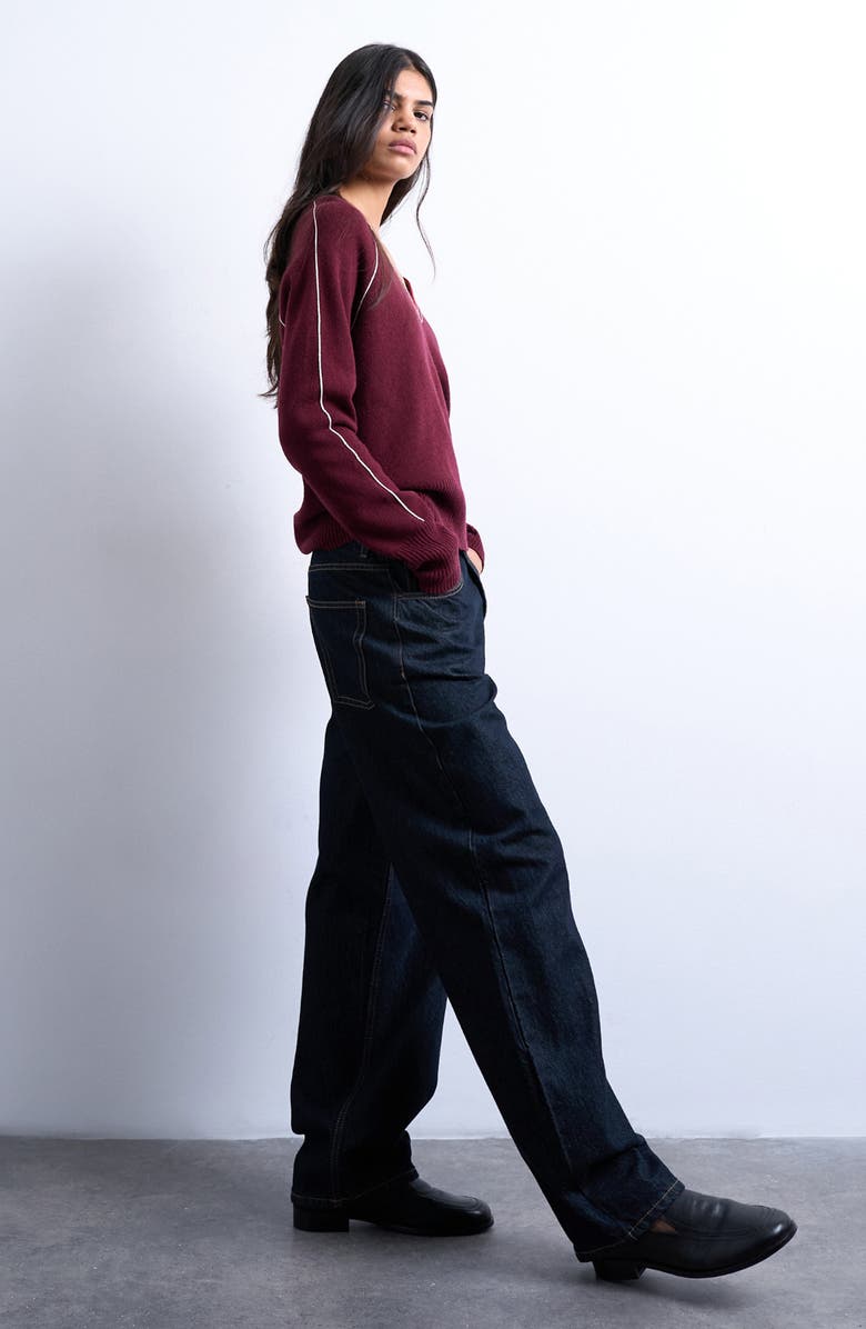 Topshop Lowrie Low Rise Baggy Jeans, Alternate, color, Medium Blue