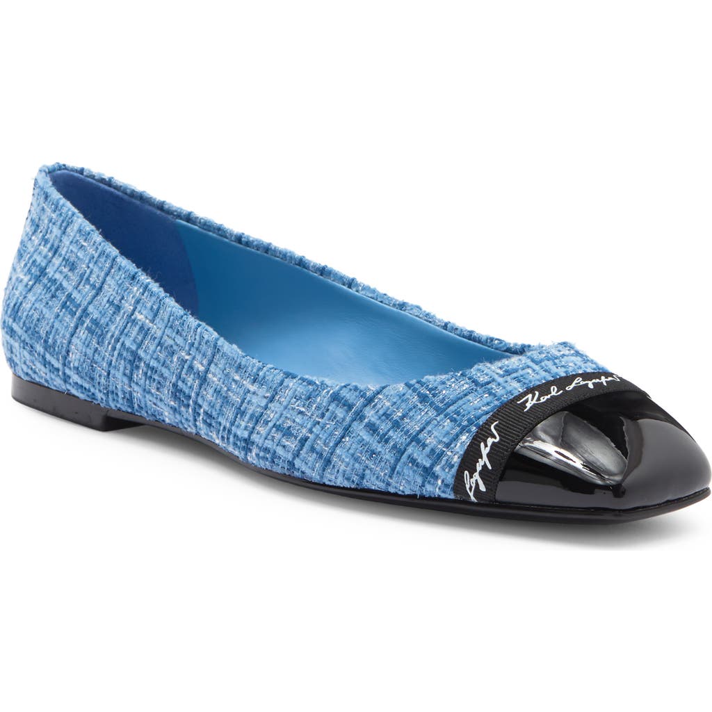 Karl Lagerfeld Paris Zofia Cap Toe Tweed Flat