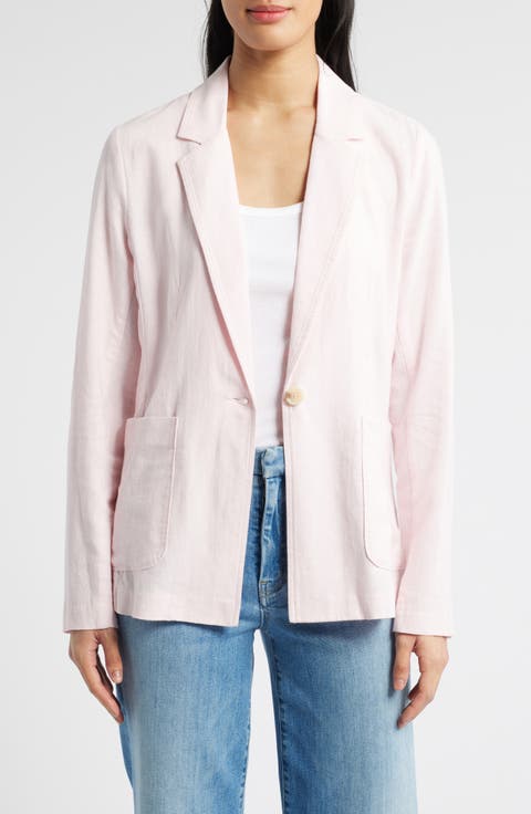 Stripe Linen Blend Blazer