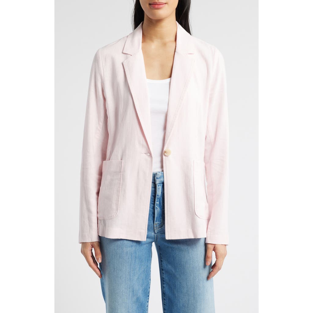 Caslonr Caslon(r) Stripe Linen Blend Blazer In Pink Balm
