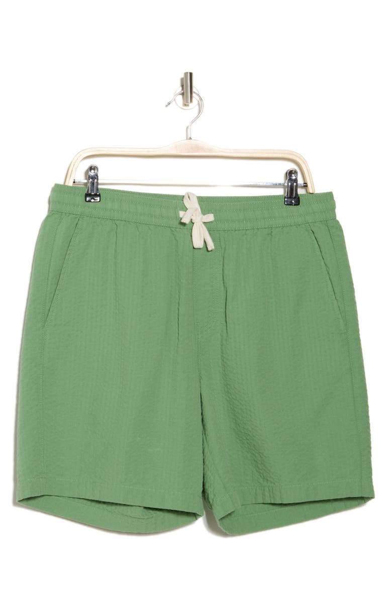 14th & Union Seersucker Cotton Shorts, Alternate, color, Green Shale