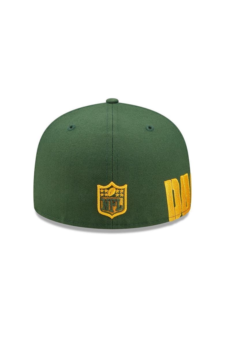 Men's New Era Green Green Bay Packers Side Split 59FIFTY Fitted Hat, Alternate, color, Green