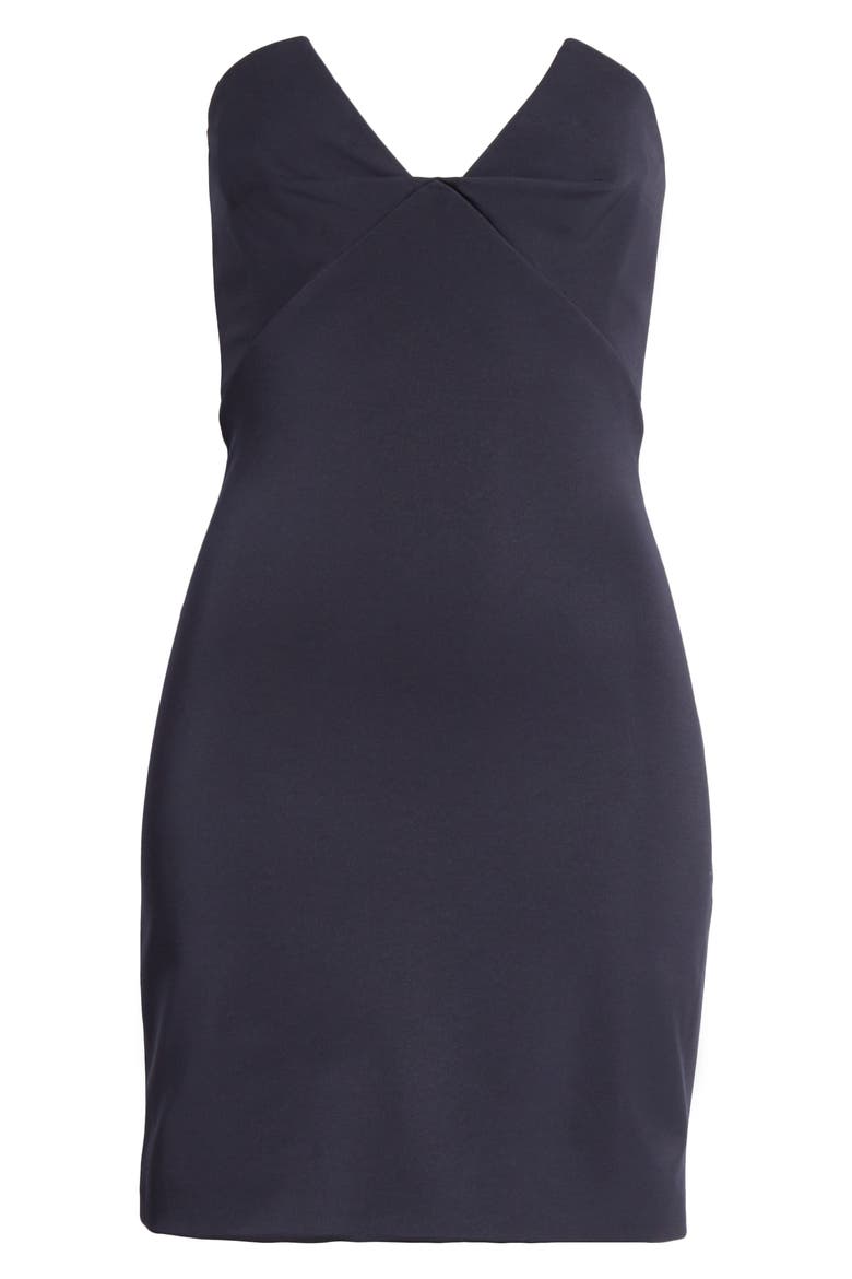 Bustier Strapless Minidress, Alternate, color, NAVY