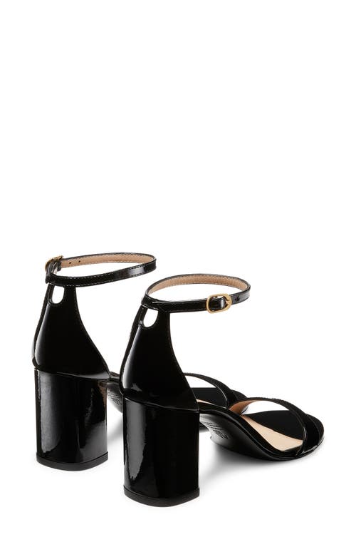 Stuart Weitzman Nudist Ii Leather Ankle-strap Sandals In Black/black