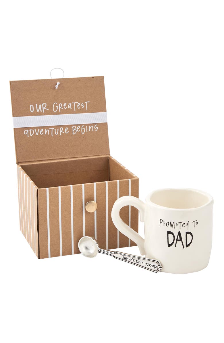 Mud Pie Promoted to Dad Coffee Mug Announcement Gift Box, Main, color, 
