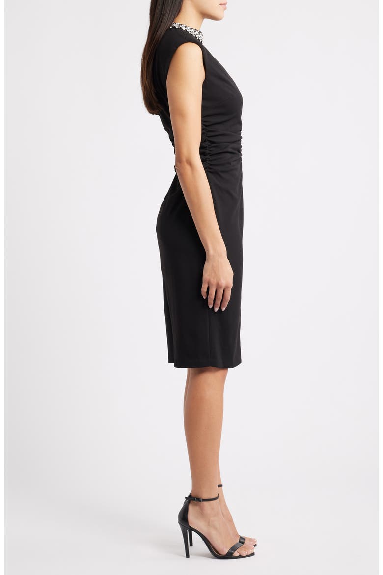 Ruched Bodycon Dress, Alternate, color, BLACK