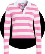 DKNY Jeans Striped Long Sleeve Polo Sweater