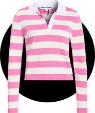 DKNY Jeans Striped Long Sleeve Polo Sweater