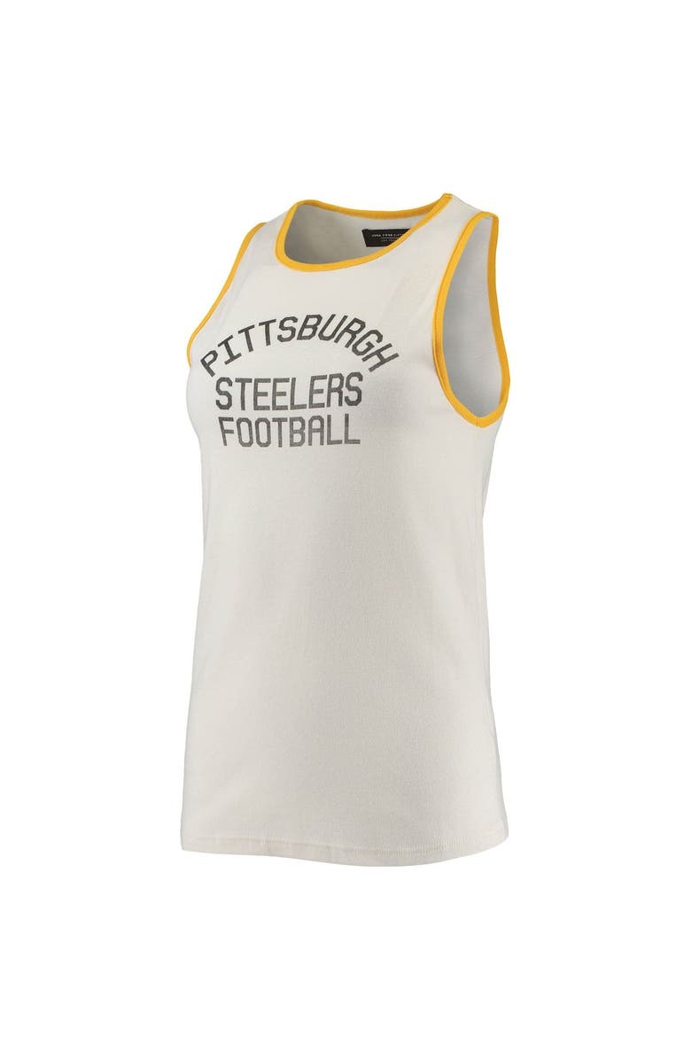 Junk Food Women's Junk Food White/Gold Pittsburgh Steelers Throwback Pop Binding Scoop Neck Tank Top, Alternate, color,