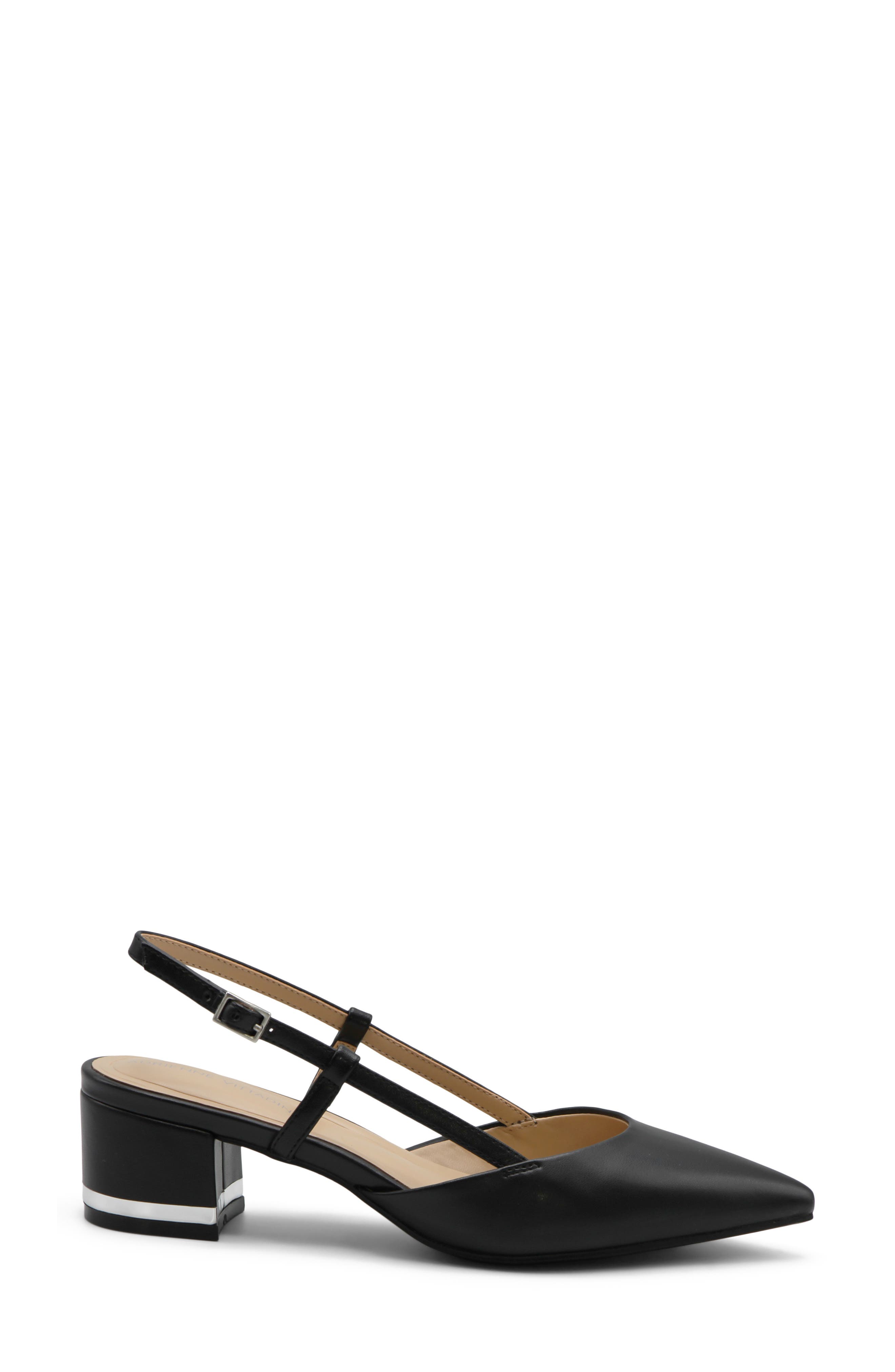 Adrienne Vittadini Gristo Slingback Pump, Alternate, color, Black Smooth