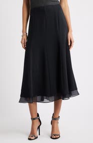 Nordstrom Seamed Layered Midi Skirt