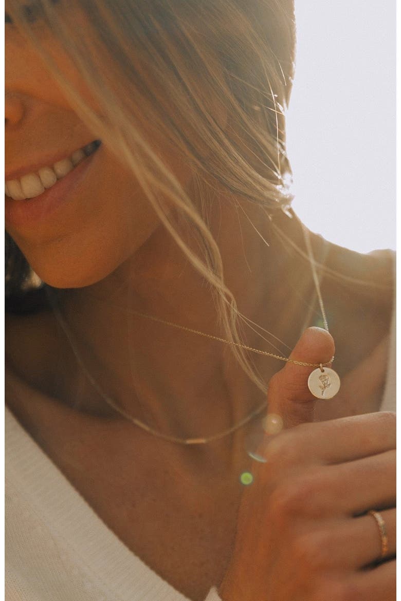 June Birth Flower Necklace, Alternate, color, Gold Filled