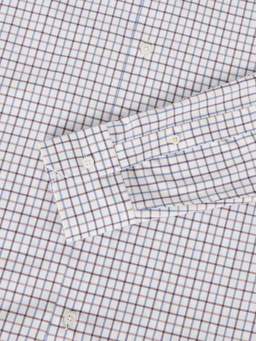 Robert Talbott Reynolds Ultra Light Weight Brushed Tattersall Shirt In White