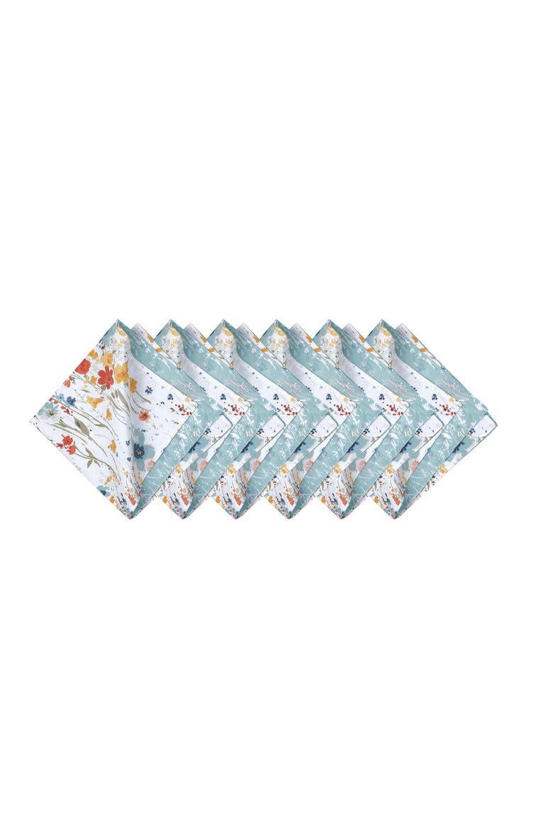 Sheila Cotton Napkin Machine Washable Set of 6, Main, color, Red
