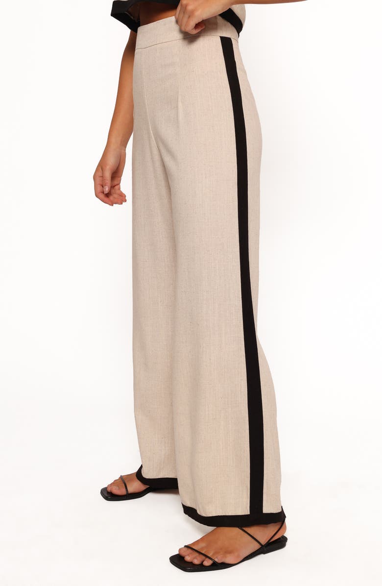 Petal & Pup Phoebe Stripe Pants, Alternate, color, Oatmeal Black