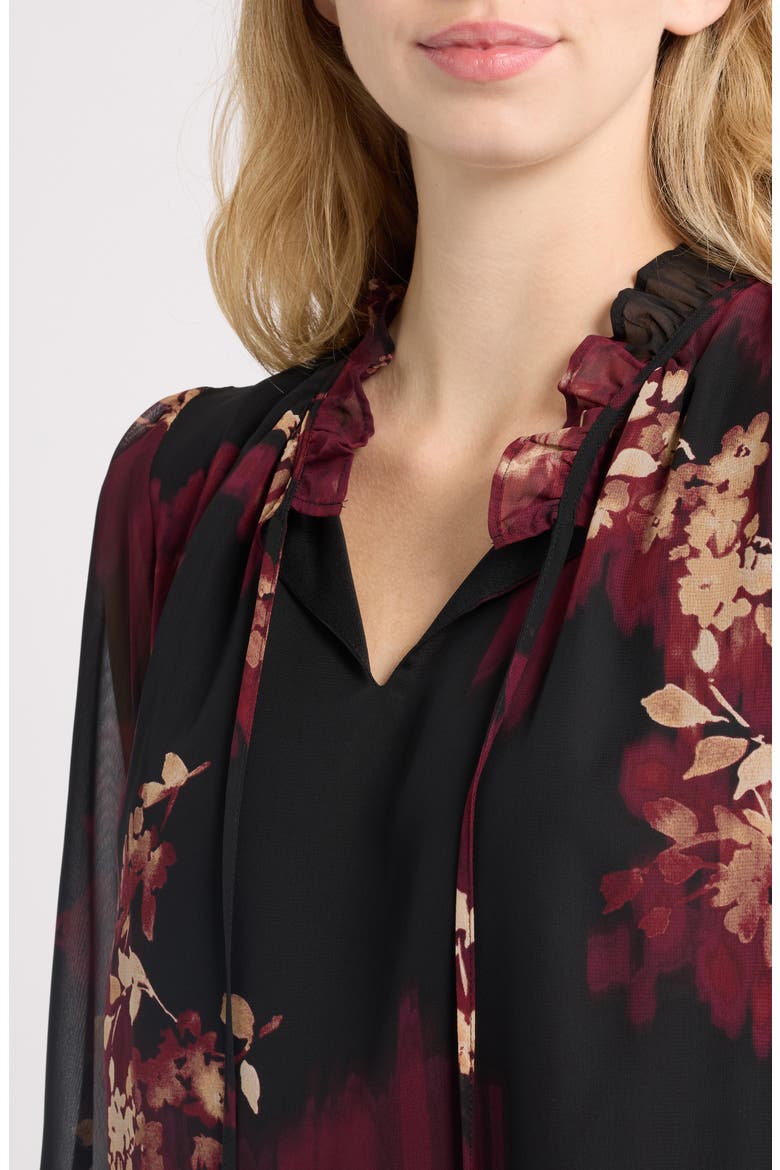 Floral Print Georgette Top, Alternate, color, ANNE BLACK MULTI
