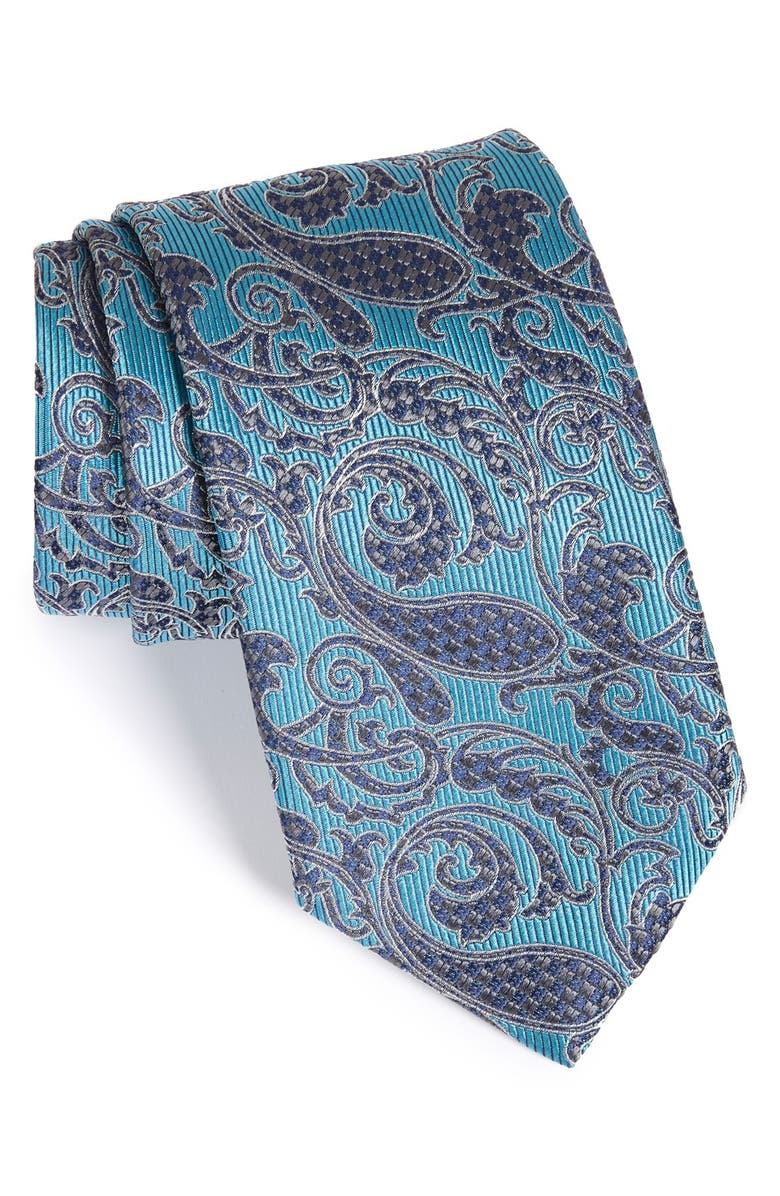 ZEGNA Ermenegildo Zegna Paisley Silk Tie, Main, color, 