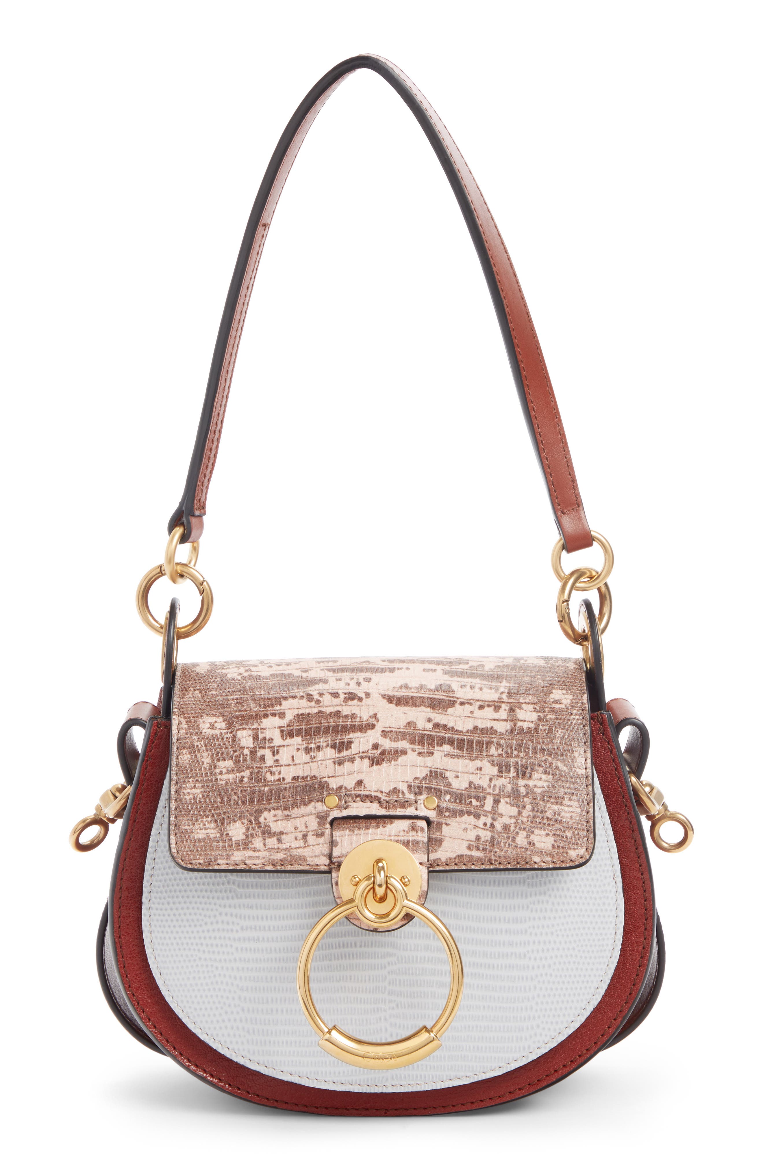 Chloé Small Tess Tricolor Embossed Leather Shoulder Bag, Main, color, 